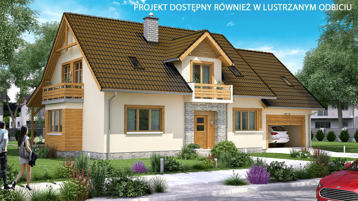 Wizualizacja domu jednorodzinnego BW-44 wariant 1