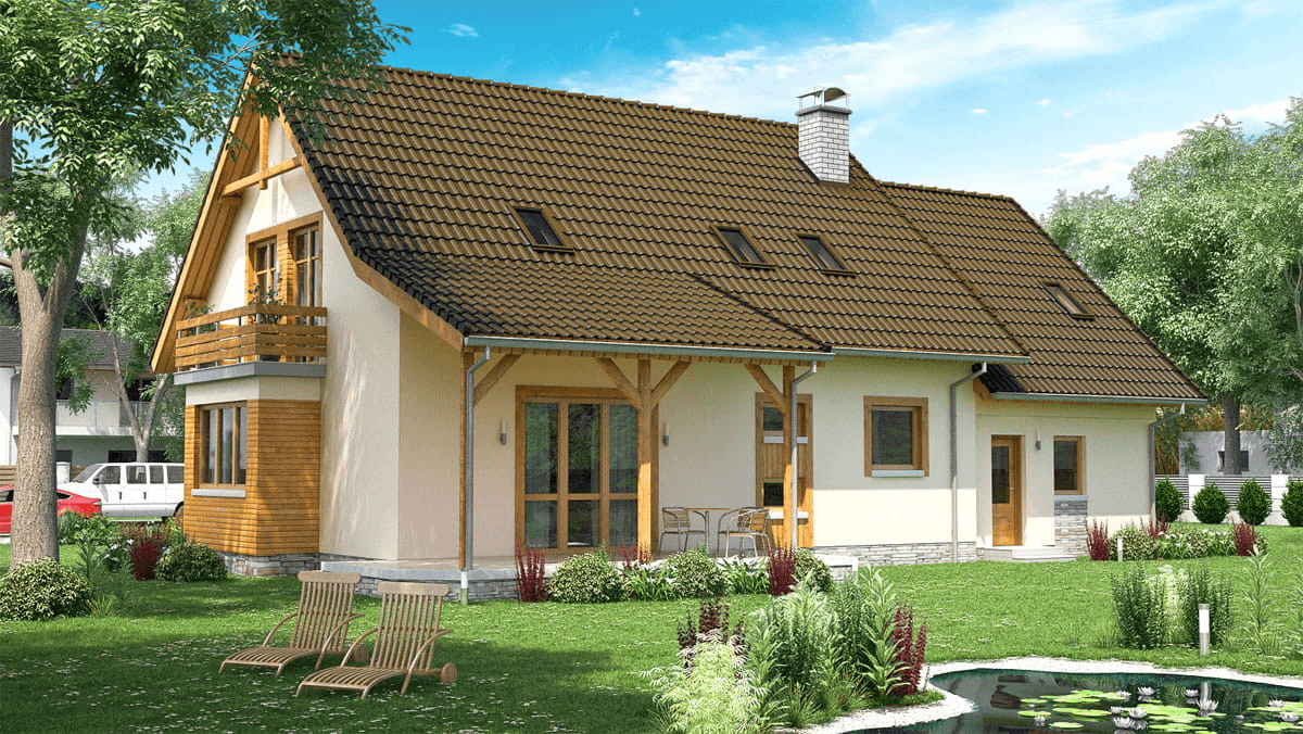 Wizualizacja domu jednorodzinnego BW-44 wariant 1