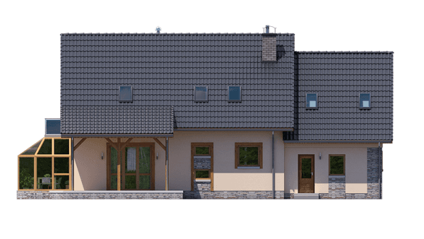 elewacja tylna domu jednorodzinnego BW-44 wariant 2