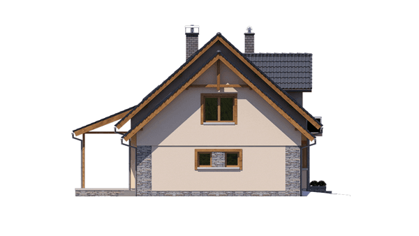 elewacja lewa domu jednorodzinnego BW-44 wariant 2