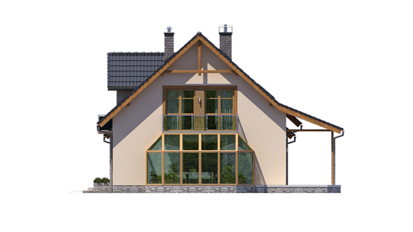 elewacja prawa domu jednorodzinnego BW-44 wariant 2