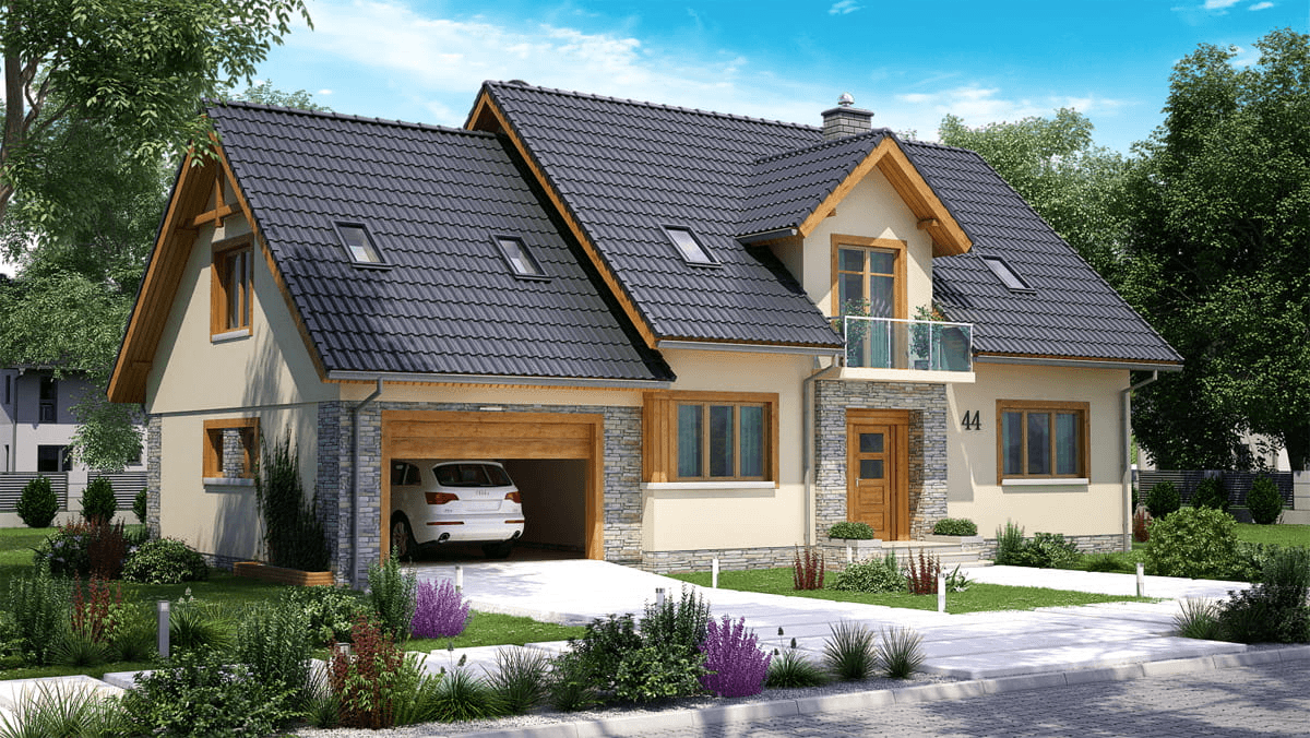 Wizualizacja domu jednorodzinnego BW-44 wariant 2