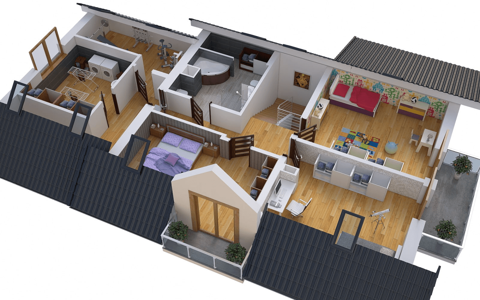 Wizualizacja domu jednorodzinnego BW-44 wariant 2