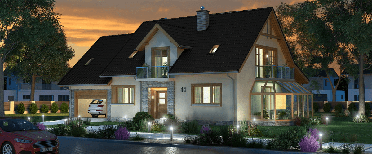 Wizualizacja domu jednorodzinnego BW-44 wariant 2