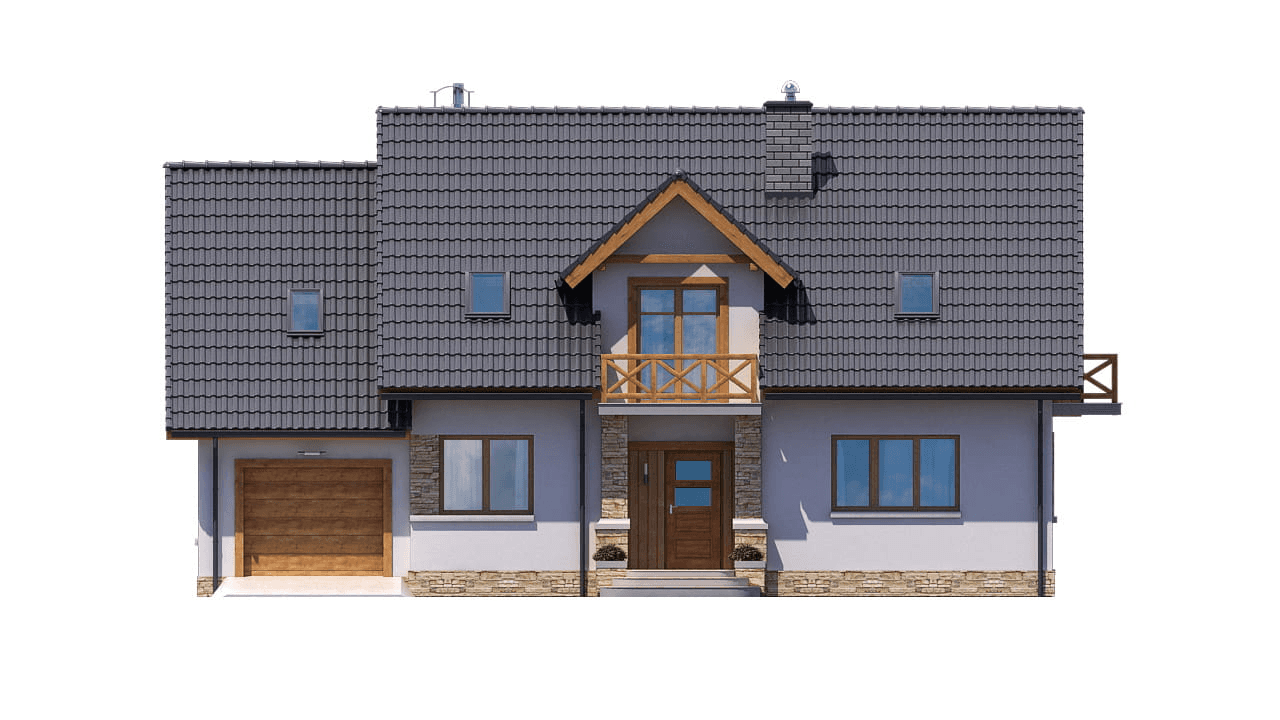 elewacja frontowa domu jednorodzinnego BW-44 wariant 4