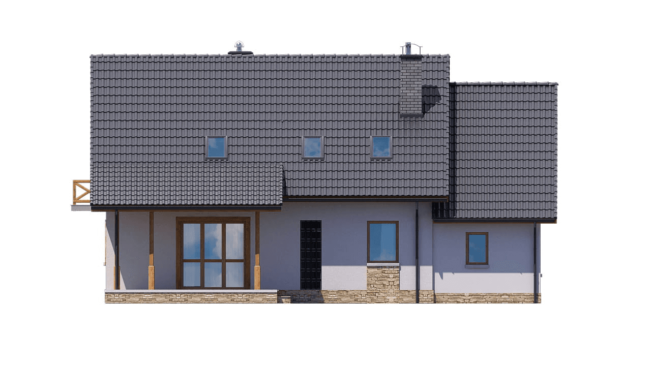 elewacja tylna domu jednorodzinnego BW-44 wariant 4