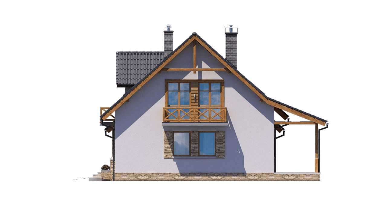 elewacja prawa domu jednorodzinnego BW-44 wariant 4