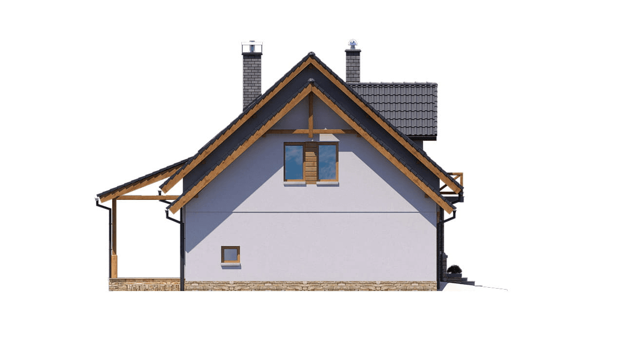 elewacja lewa domu jednorodzinnego BW-44 wariant 4