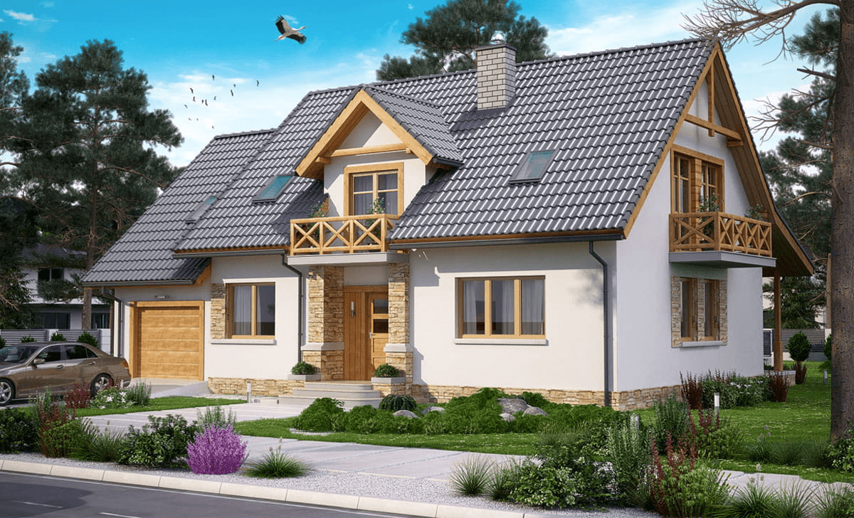 Wizualizacja domu jednorodzinnego BW-44 wariant 4