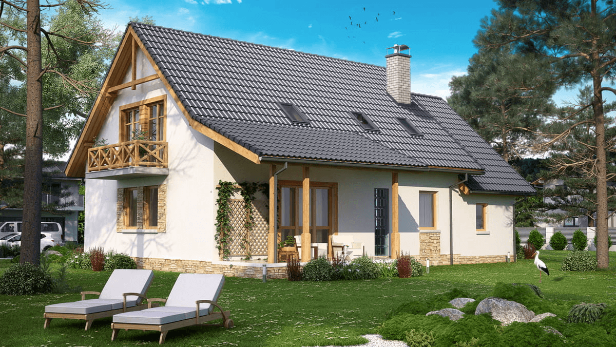 Wizualizacja domu jednorodzinnego BW-44 wariant 4