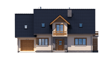 elewacja frontowa domu jednorodzinnego BW-44 wariant 5