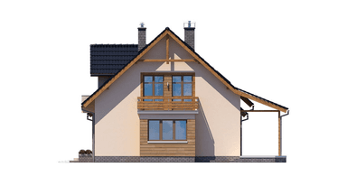 elewacja frontowa domu jednorodzinnego elewacja prawa domu jednorodzinnego BW-44 wariant 5