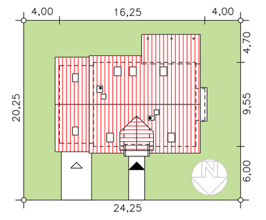 rzut usytuowania domu jednorodzinnego BW-44 wariant 5