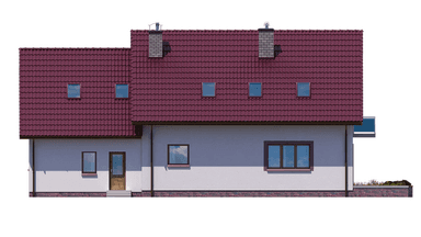 elewacja tylna domu jednorodzinnego BW-44 z lokalem