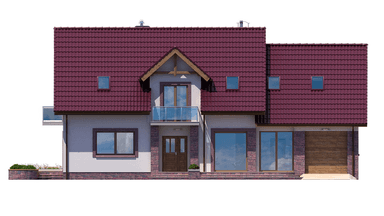 elewacja frontowa domu jednorodzinnego BW-44 z lokalem