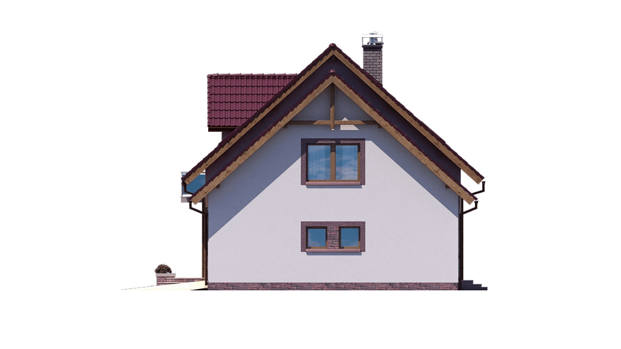 elewacja lewa domu jednorodzinnego BW-44 z lokalem