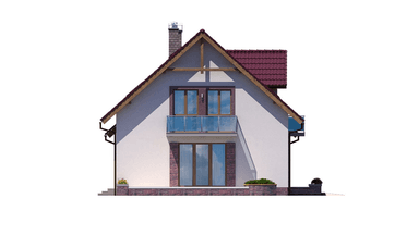 elewacja prawa domu jednorodzinnego BW-44 z lokalem