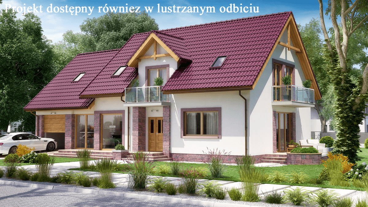 Wizualizacja domu jednorodzinnego BW-44 z lokalem