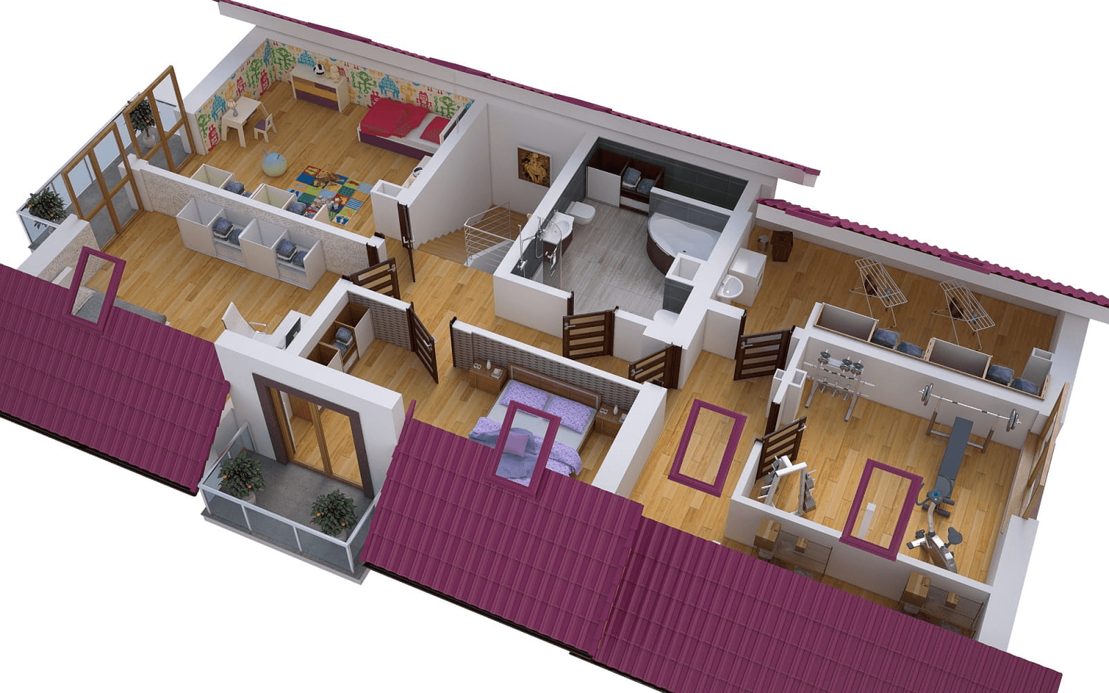 Wizualizacja domu jednorodzinnego BW-44 z lokalem