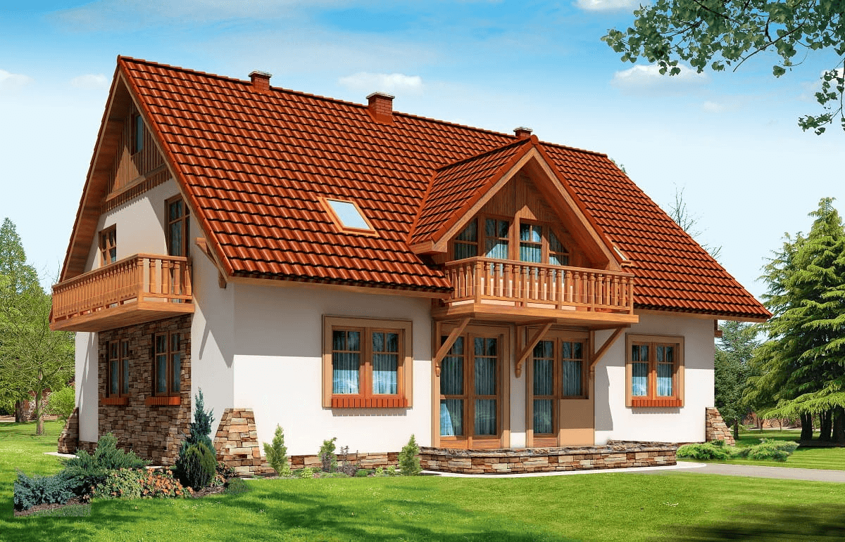 Wizualizacja domu jednorodzinnego BW-45 agroturystyczny