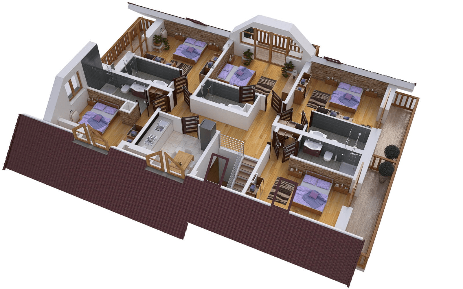 Wizualizacja domu jednorodzinnego BW-45 agroturystyczny