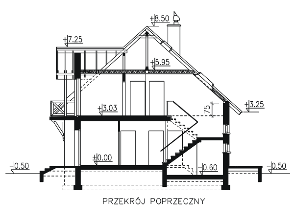 przekrój domu jednorodzinnego BW-46
