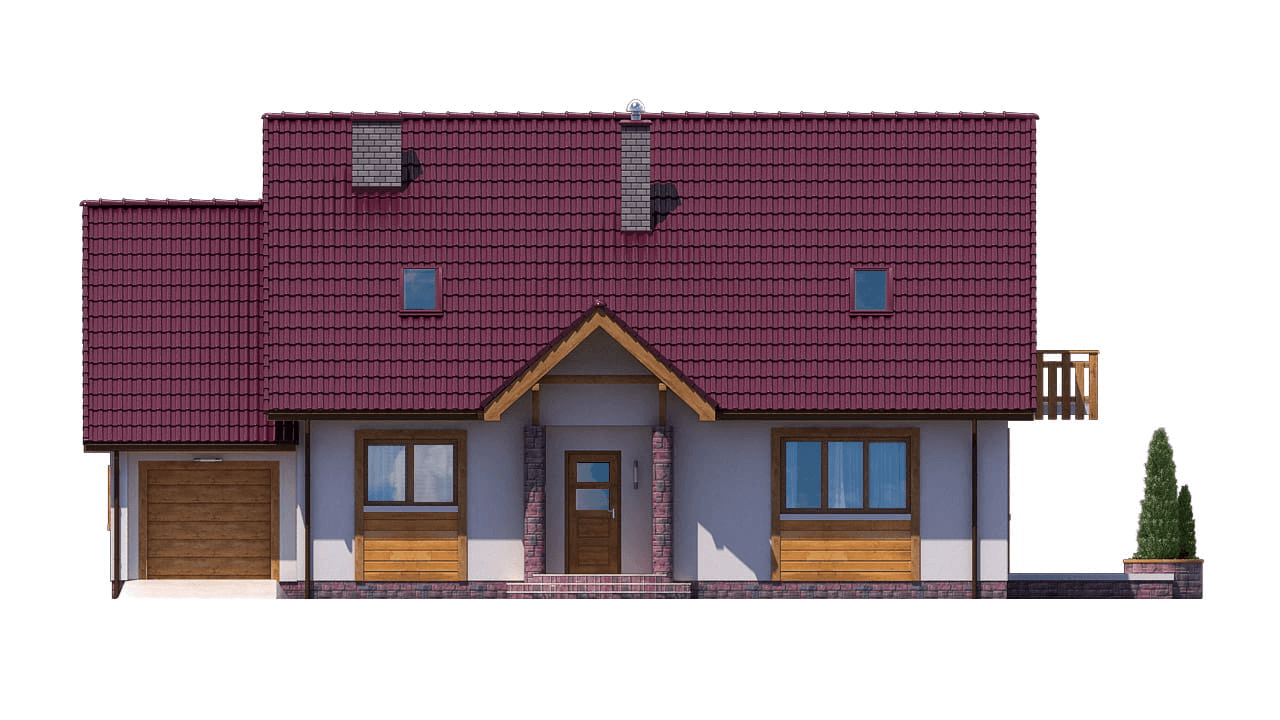 elewacja frontowa domu jednorodzinnego BW-48 war. 1 front południowy