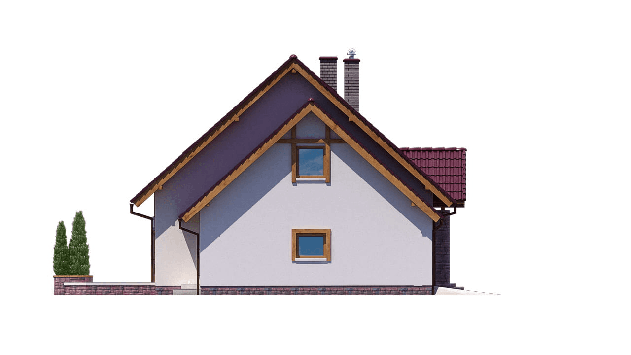 elewacja lewa domu jednorodzinnego BW-48 wariant 1