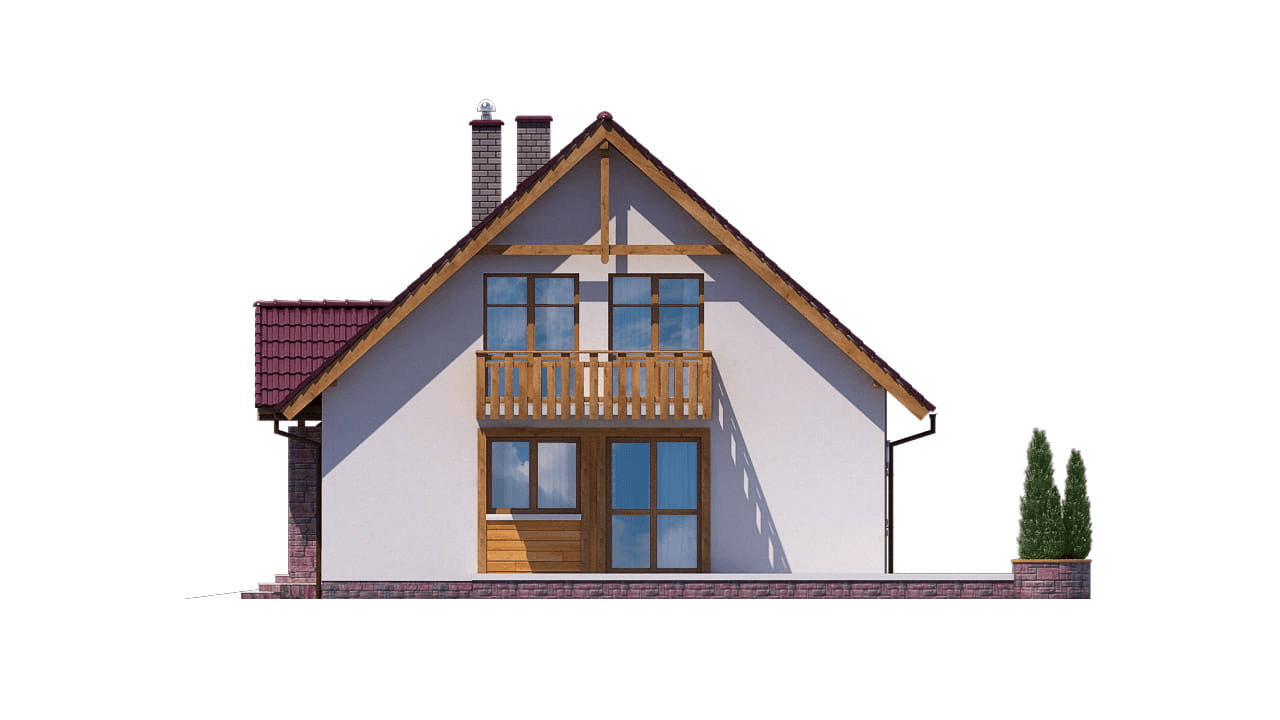 elewacja prawa domu jednorodzinnego BW-48 wariant 1
