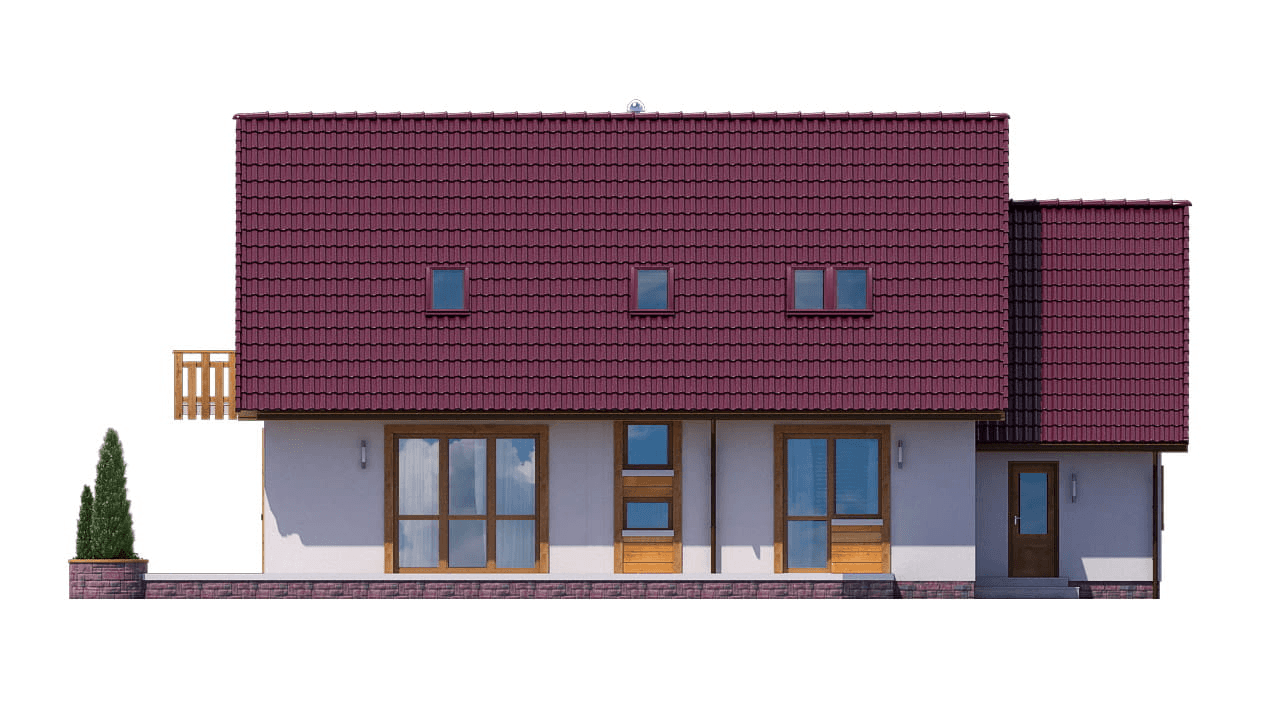 elewacja tylna domu jednorodzinnego BW-48 wariant 1
