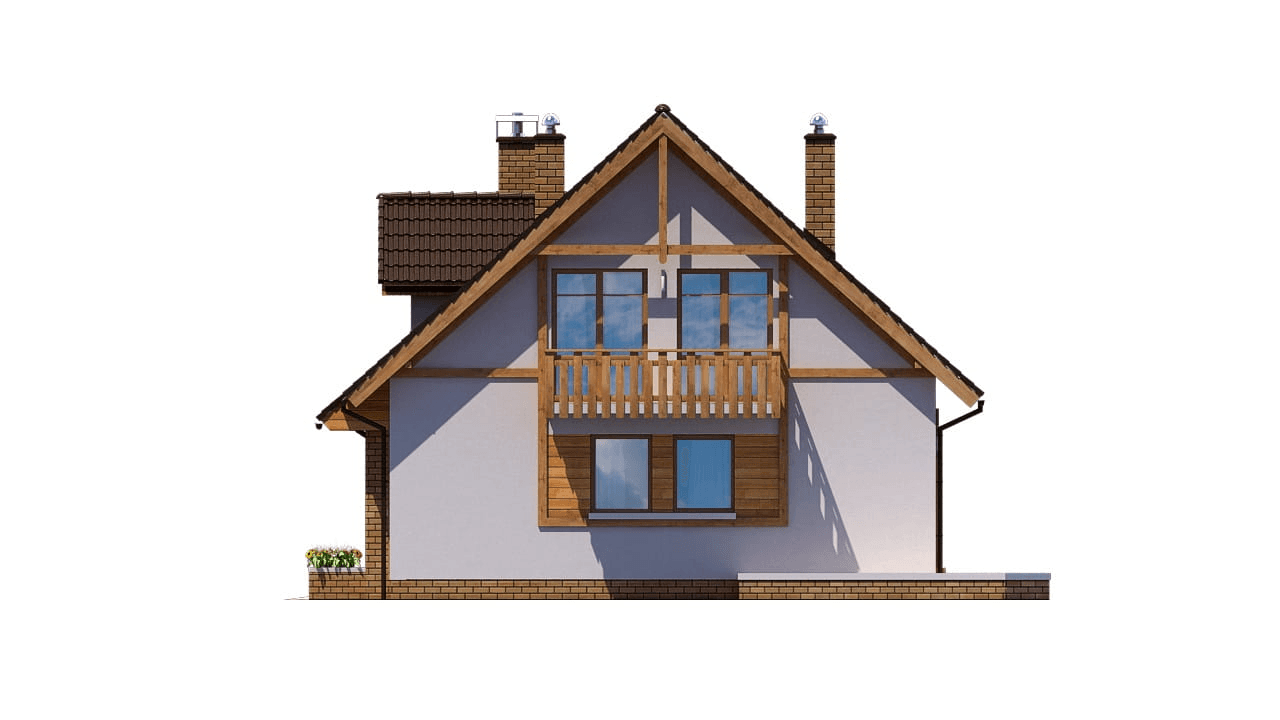 elewacja prawa domu jednorodzinnego BW-48 wariant 2