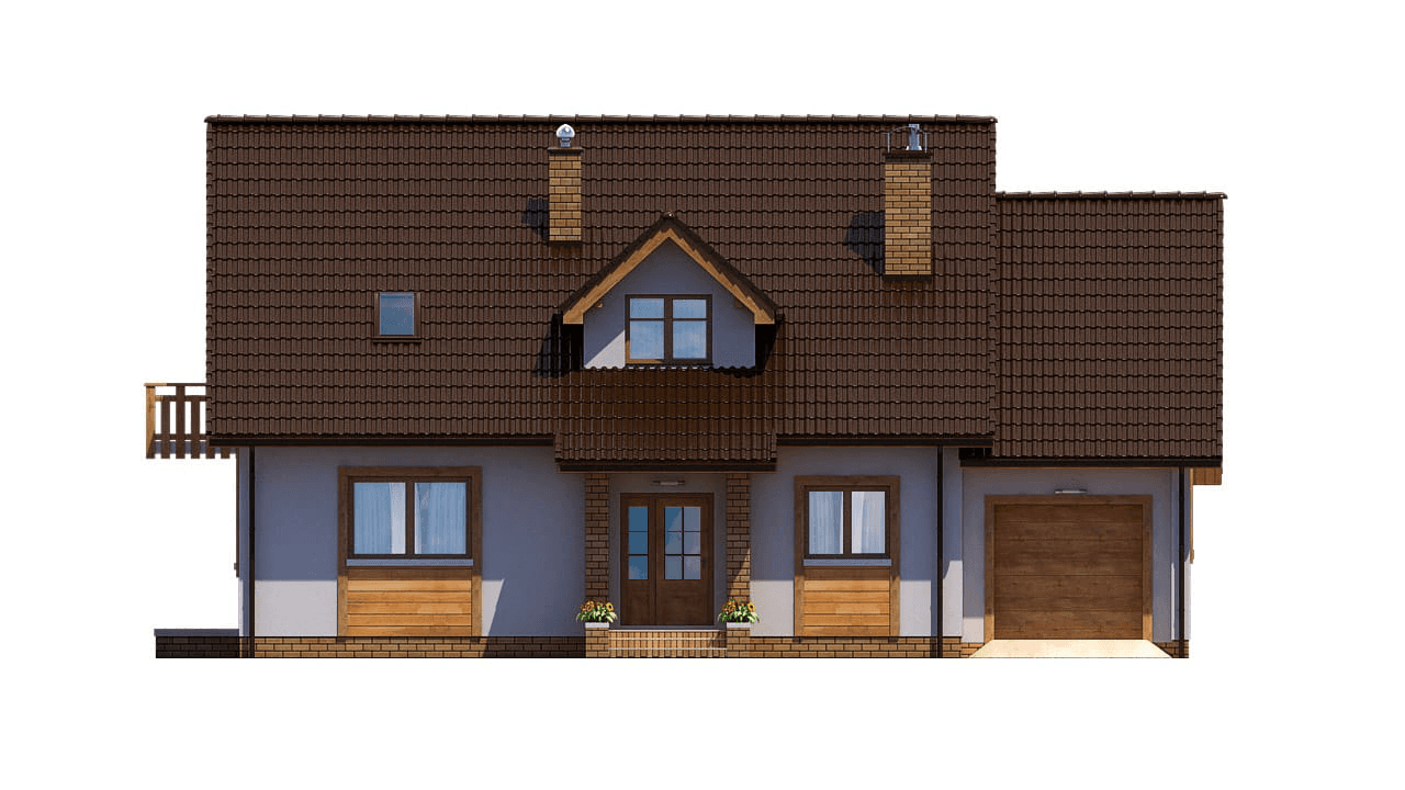 elewacja frontowa domu jednorodzinnego BW-48 wariant 2