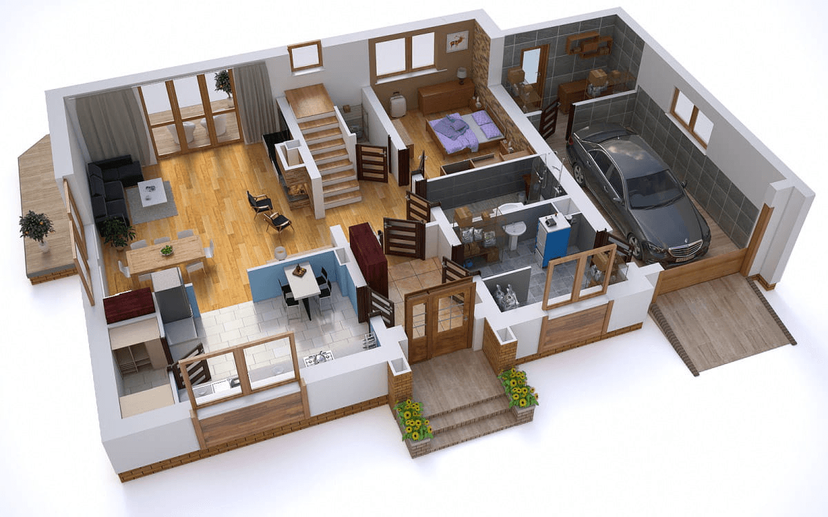 Wizualizacja domu jednorodzinnego BW-48 wariant 2