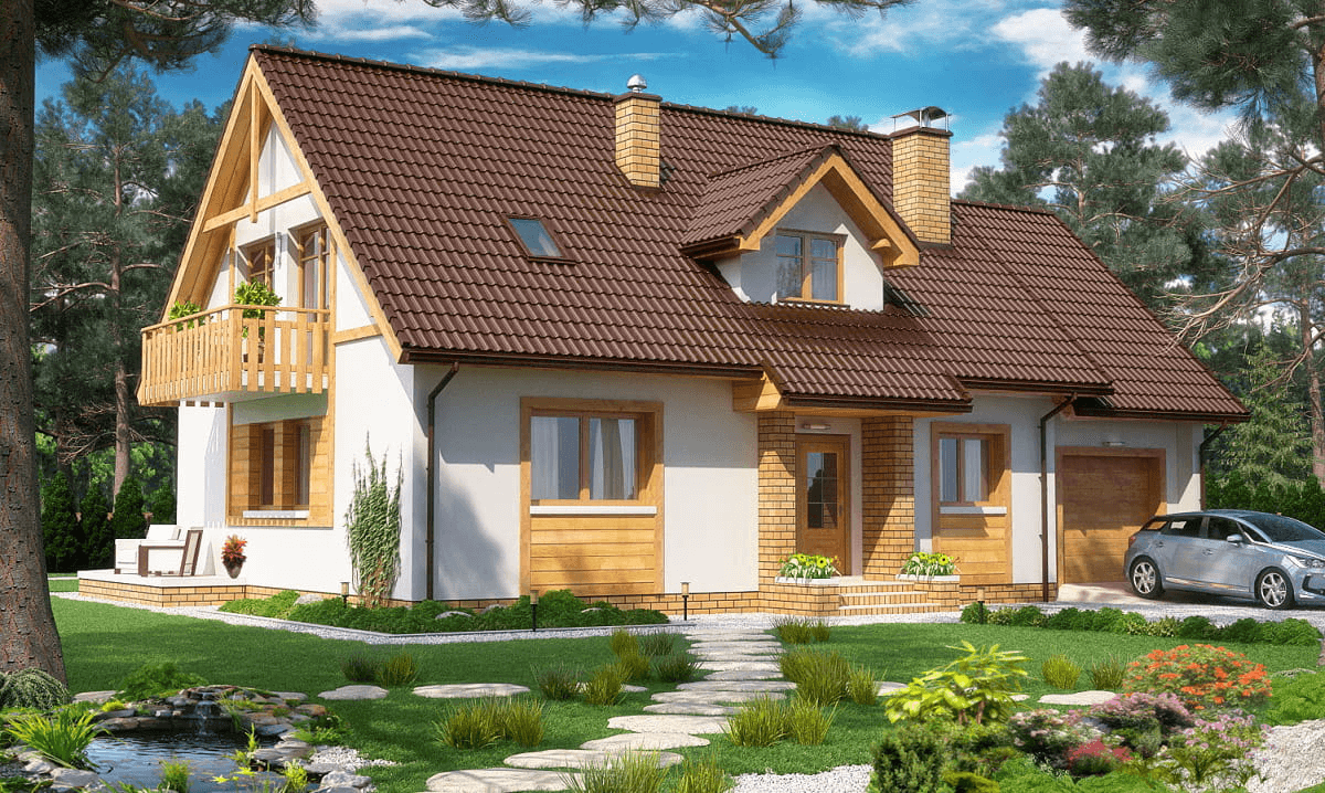 Wizualizacja domu jednorodzinnego BW-48 wariant 2