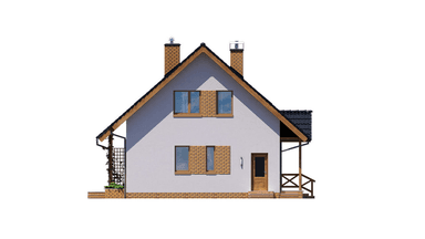 elewacja lewa domu jednorodzinnego BW-49 war.6 z garażem lub bez