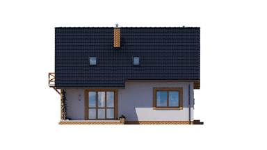 elewacja tylna domu jednorodzinnego BW-49 war.6 z garażem lub bez