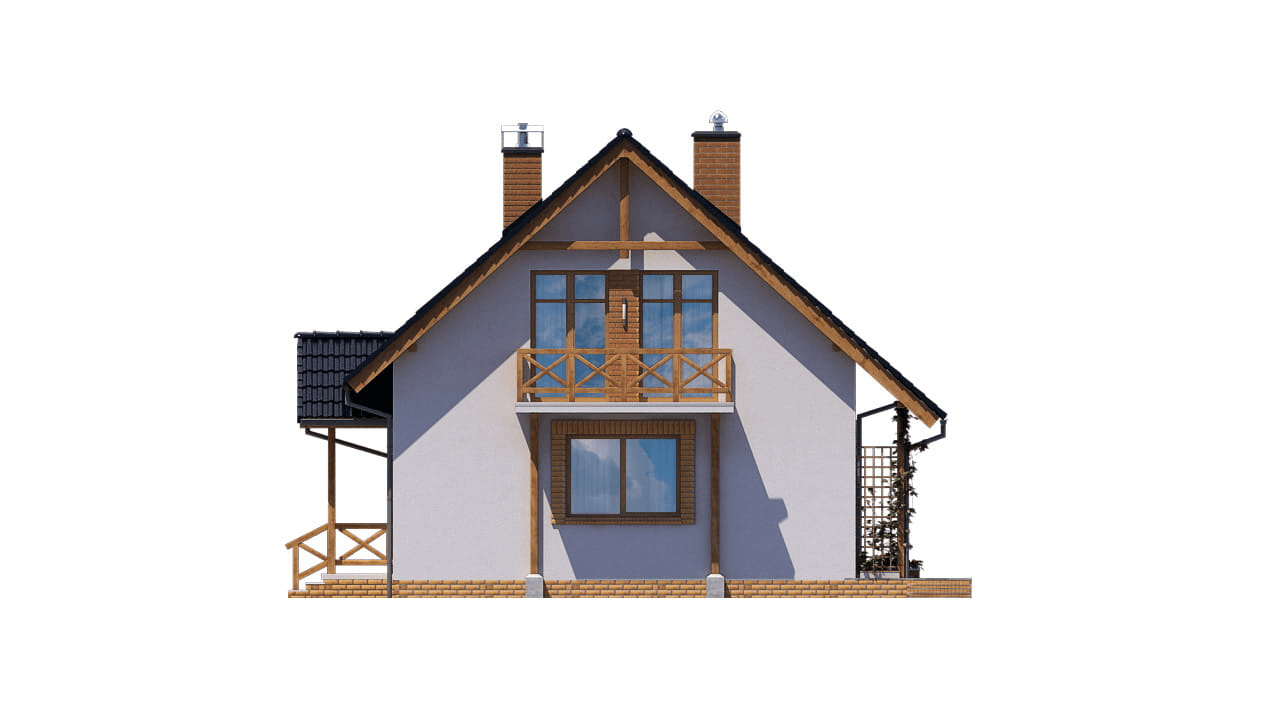 elewacja prawa domu jednorodzinnego BW-49 war.6 z garażem lub bez