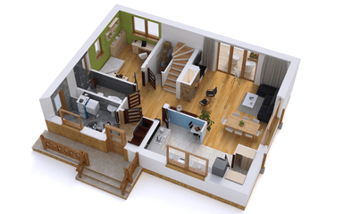 Wizualizacja domu jednorodzinnego BW-49 war.6 z garażem lub bez