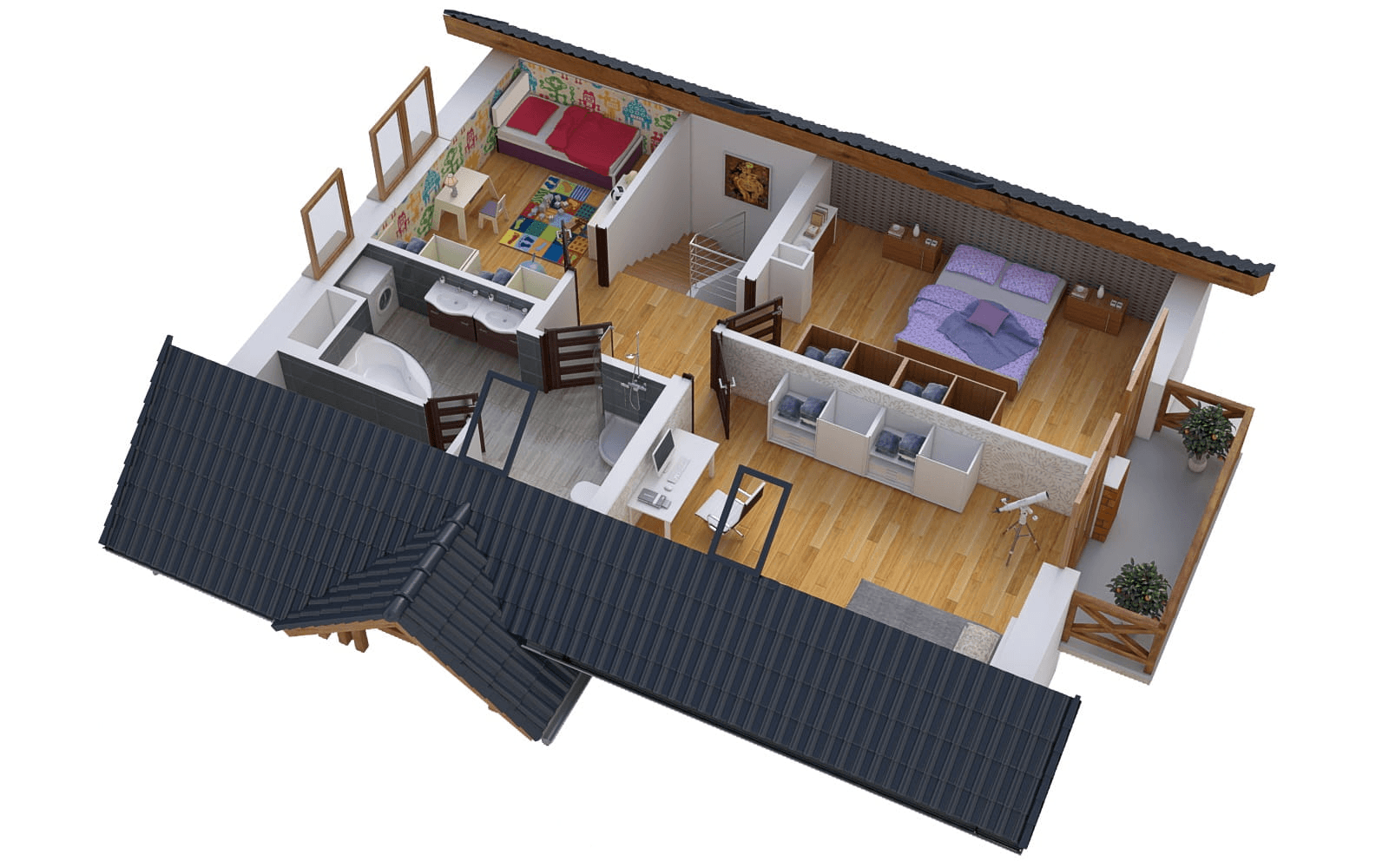 Wizualizacja domu jednorodzinnego BW-49 war.6 z garażem lub bez