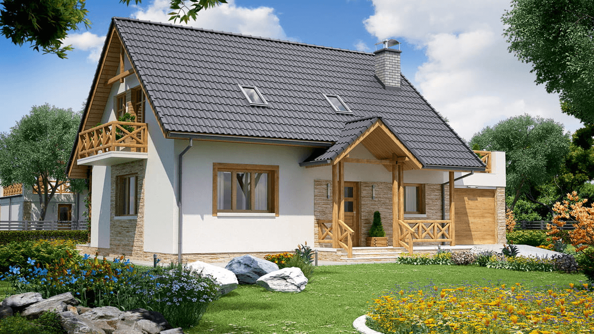 Wizualizacja domu jednorodzinnego BW-49 wariant 2