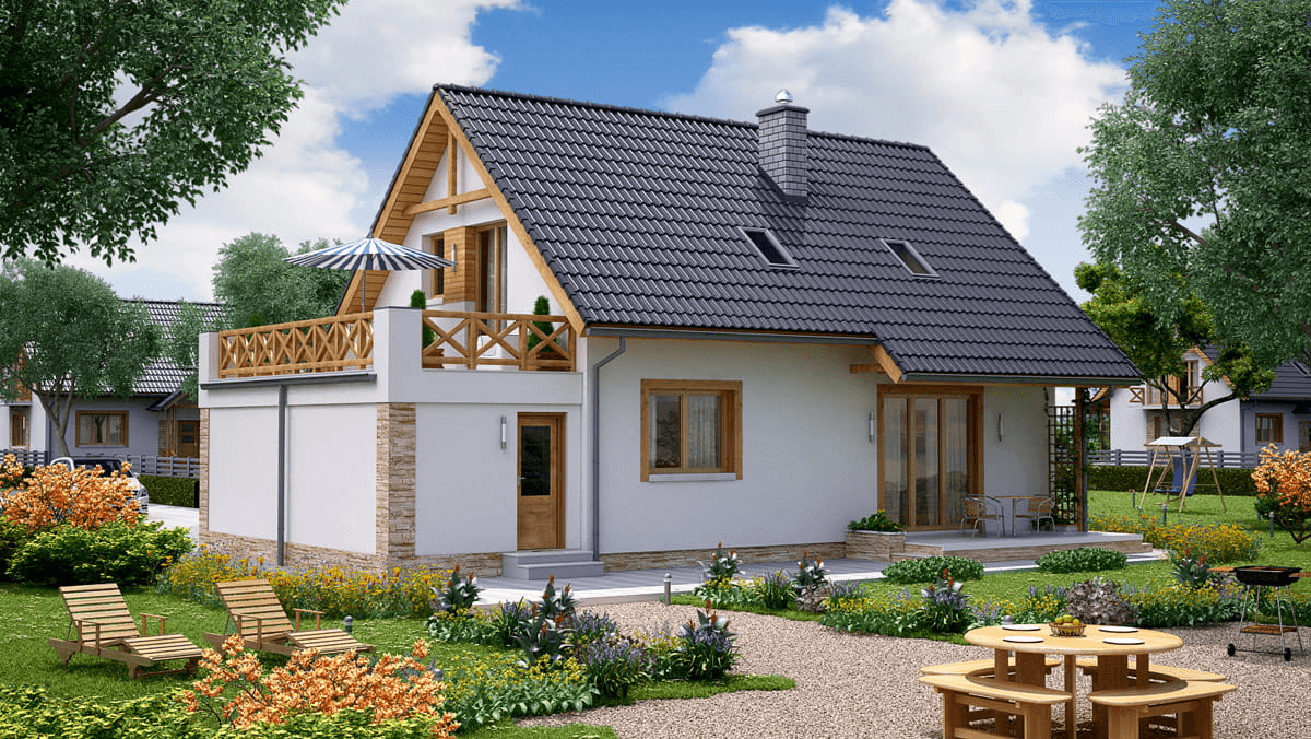 Wizualizacja domu jednorodzinnego BW-49 wariant 2