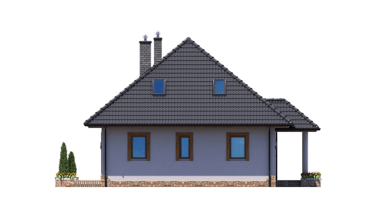 elewacja lewa domu jednorodzinnego BW-51