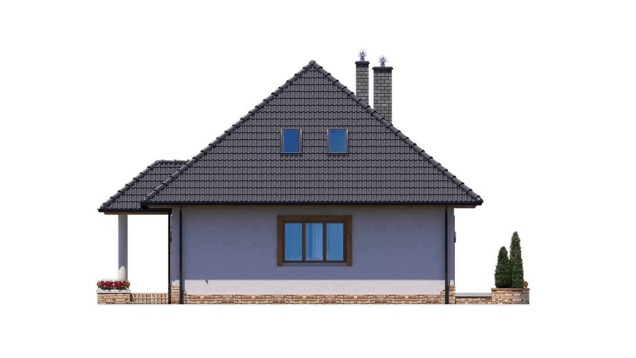 elewacja prawa domu jednorodzinnego BW-51