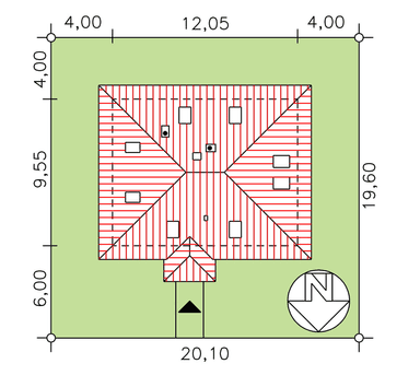 rzut usytuowania domu jednorodzinnego BW-51