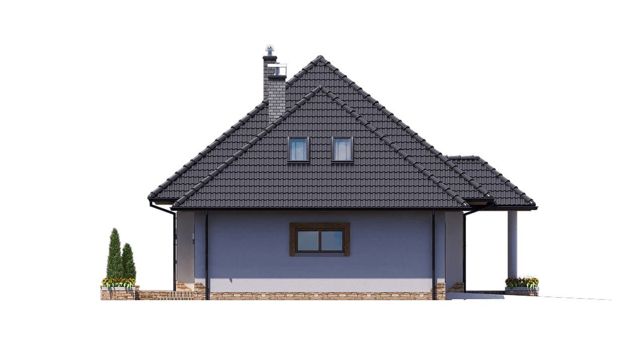 elewacja lewa domu jednorodzinnego BW-51 wariant 1