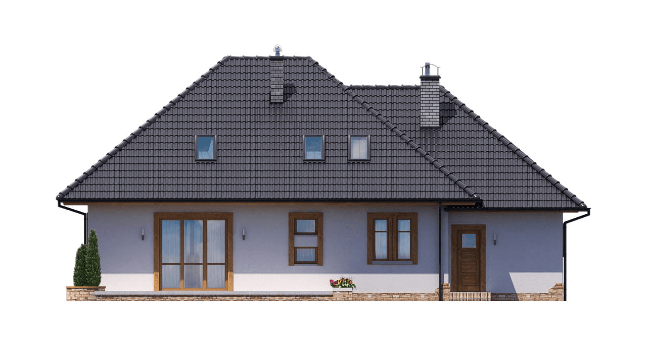 elewacja tylna domu jednorodzinnego BW-51 wariant 1