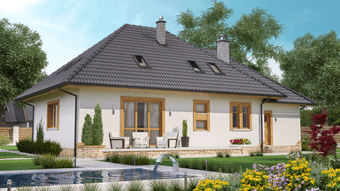 Wizualizacja domu jednorodzinnego BW-51 wariant 1