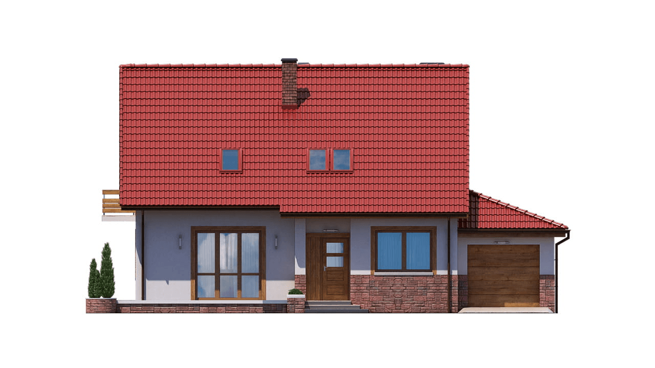 elewacja frontowa domu jednorodzinnego BW-54 front południowy