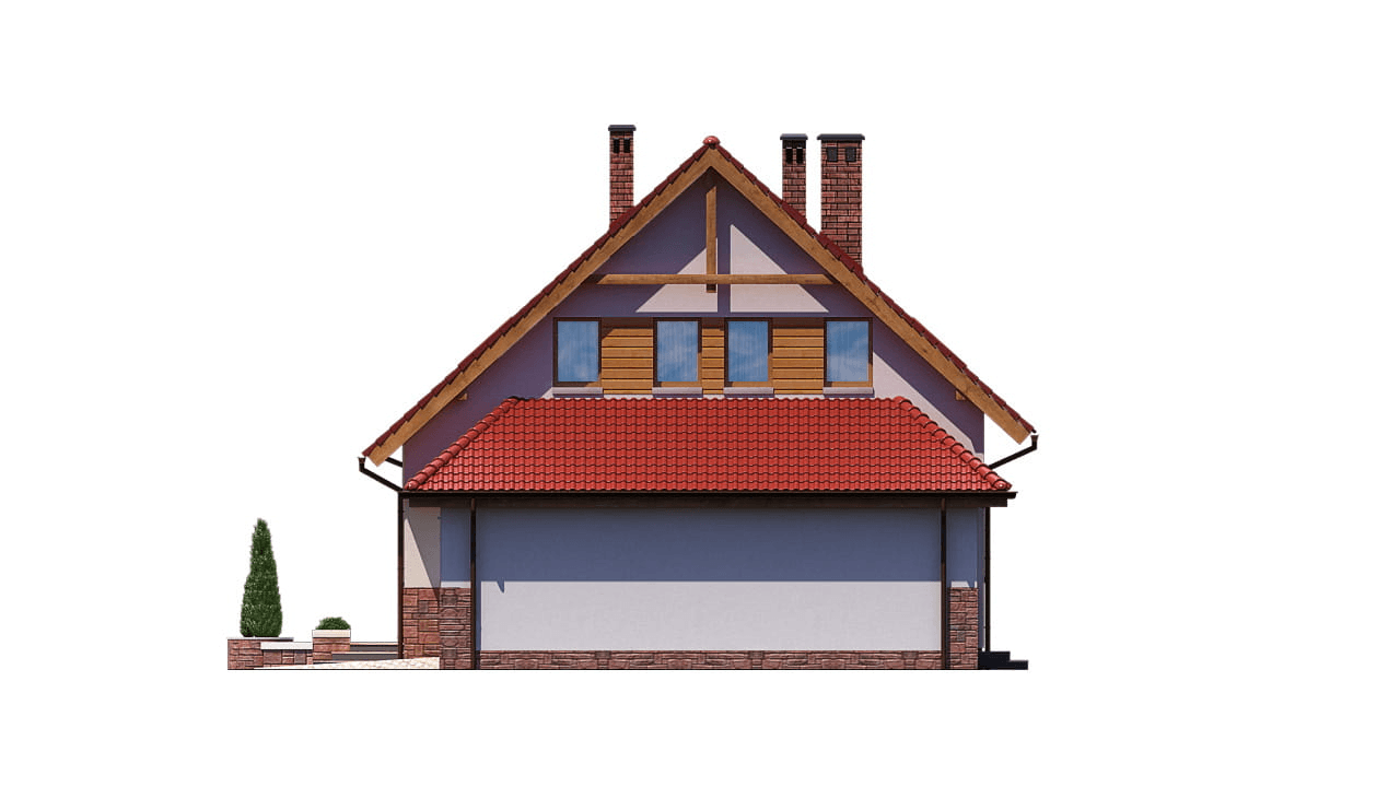 elewacja prawa domu jednorodzinnego BW-54 front południowy