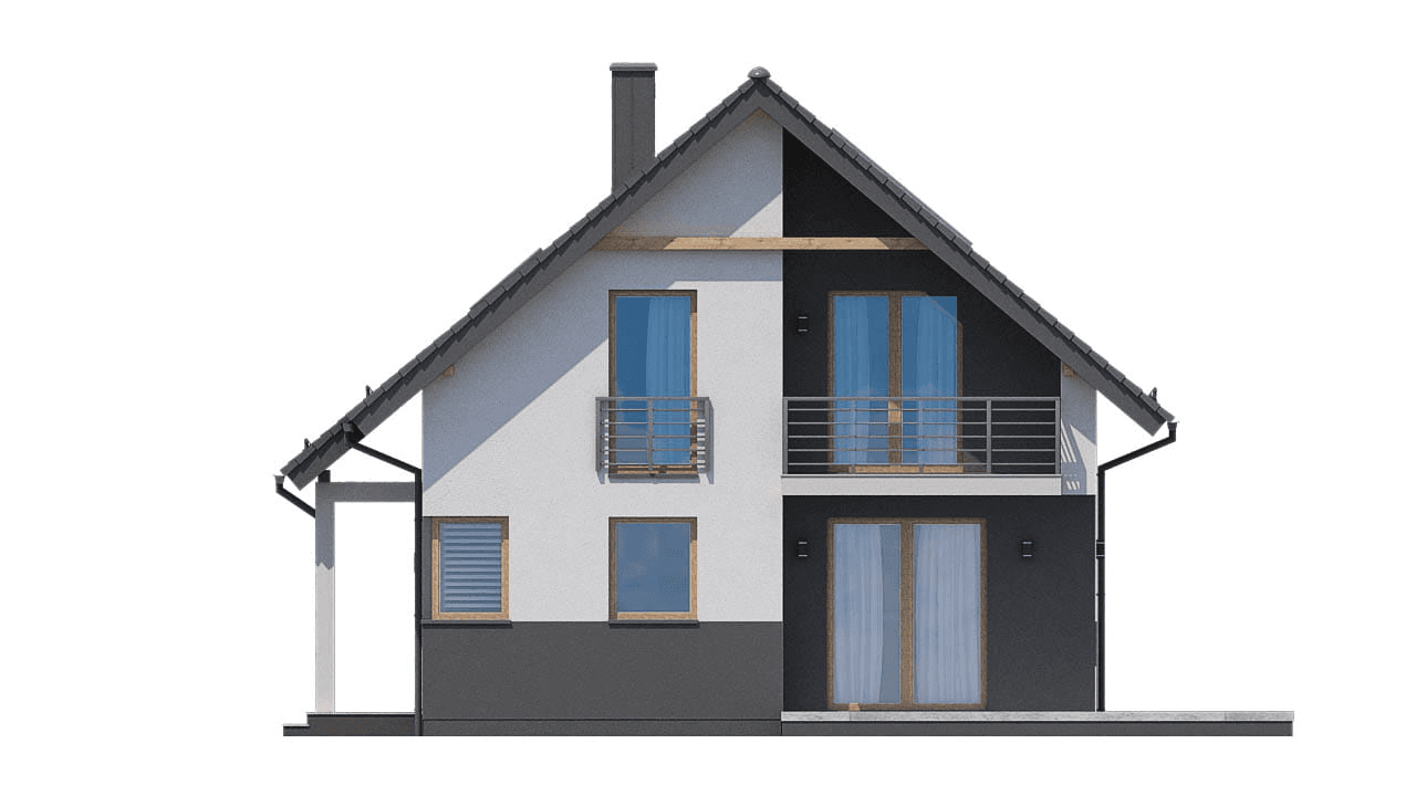 elewacja prawa domu jednorodzinnego BW-70